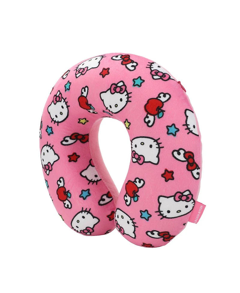 Hello Kitty Adult Travel Set with Neck Pillow Eye Mask and Throw Blanket - Adorable Comfort for Hello Kitty Fans on the Go!