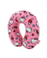 Hello Kitty Adult Travel Set with Neck Pillow Eye Mask and Throw Blanket - Adorable Comfort for Hello Kitty Fans on the Go!