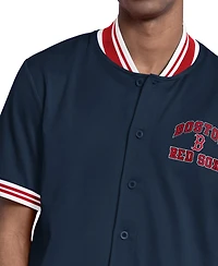 Starter Men's Navy Boston Red Sox Button-Up Short sleeves Jacket