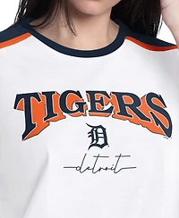 G-iii 4Her by Carl Banks Women's White Detroit Tigers First Lane Fashion T-Shirt