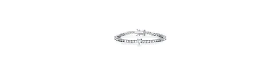 Rachel Glauber Modern Gold Plated Cubic Zirconia Tennis Bracelet