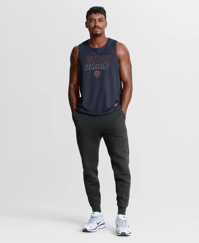 Nike Men's Navy Chicago Bears Kickoff Miler Dri-fit Tank Top