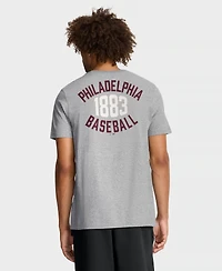 Nike Men's Heather Gray Philadelphia Phillies Cooperstown 2-Hit T-Shirt