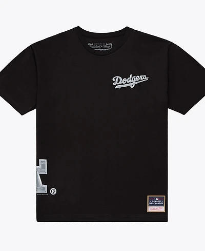 Mitchell & Ness Men's Black Los Angeles Dodgers Chrome Heritage T-Shirt