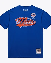 Mitchell & Ness Men's Royal New York Mets Script Sweep Arch T-Shirt
