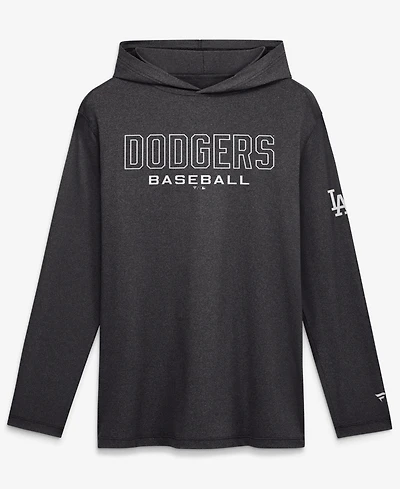 Fanatics Men's Charcoal Los Angeles Dodgers ClutchLong sleeves Hooded T-Shirt