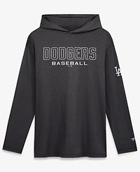 Fanatics Men's Charcoal Los Angeles Dodgers ClutchLong sleeves Hooded T-Shirt
