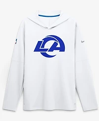 Nike Men's Los Angeles Rams Fearsome White Sideline LightweightLong sleeves Hooded Dri-fit T-Shirt