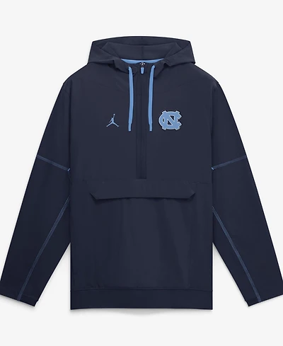 Jordan Men's Navy North Carolina Tar Heels 2026 Sideline Anorak Half-Zip Hoodie