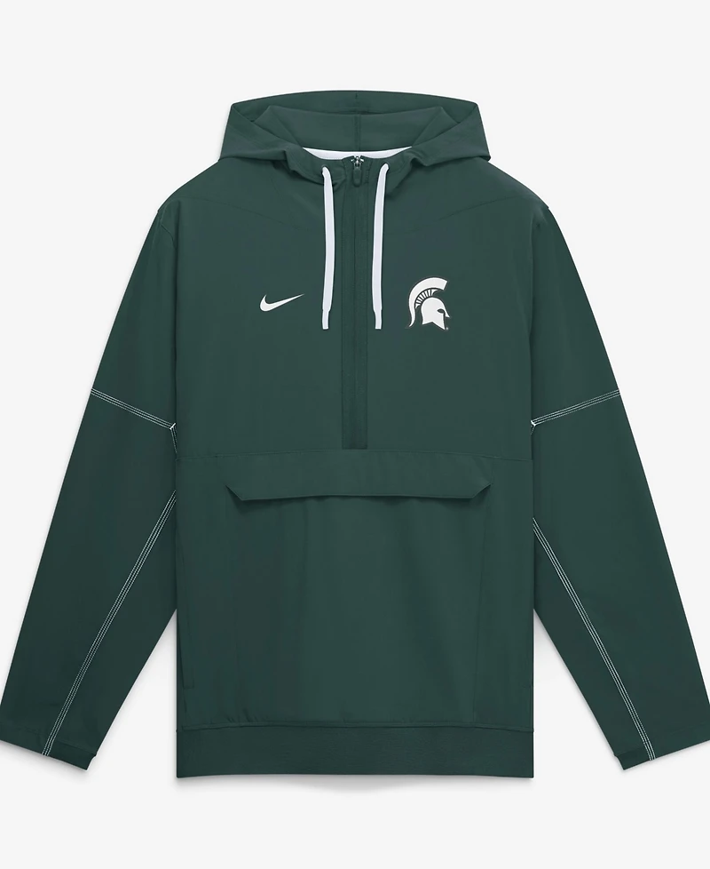 Nike Men's Green Michigan State Spartans 2026 Sideline Anorak Half-Zip Hoodie