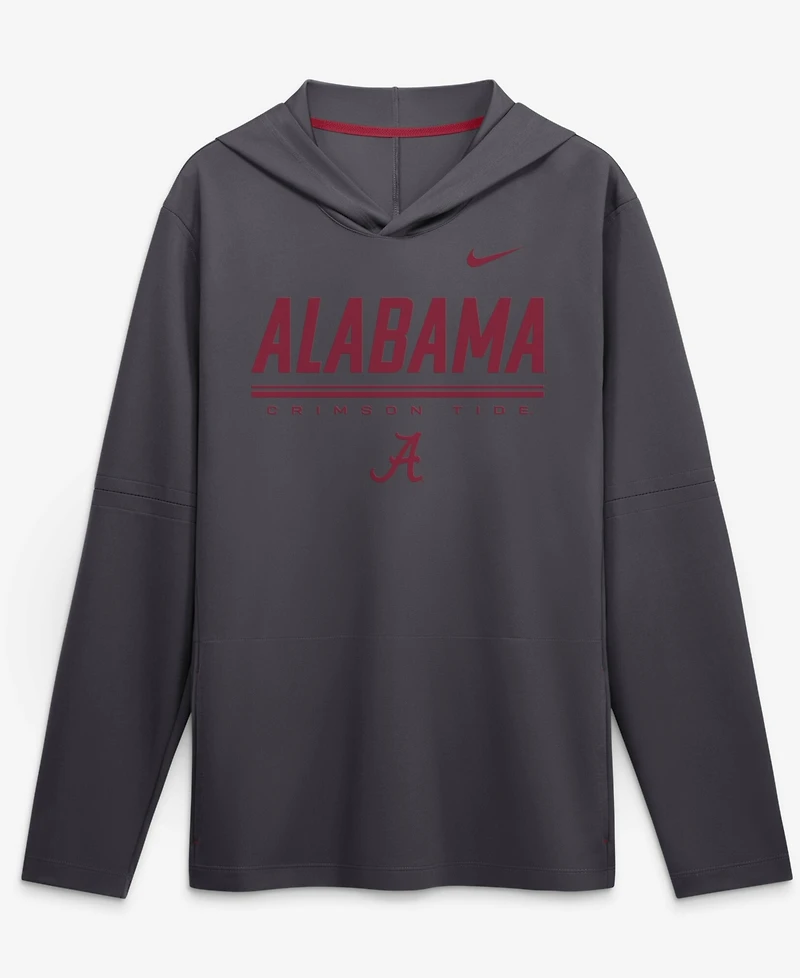 Nike Men's Anthracite Alabama Crimson Tide 2026 Sideline LightweightLong sleeves Hooded Dri-fit Top