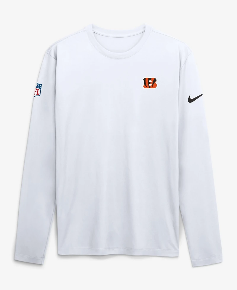 Nike Men's White Cincinnati Bengals Legend Small Logo Dri-FITLong sleeves T-Shirt