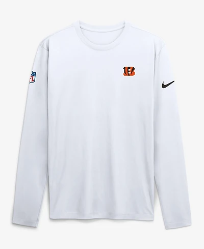 Nike Men's White Cincinnati Bengals Legend Small Logo Dri-FITLong sleeves T-Shirt