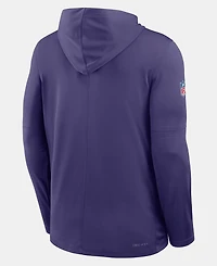 Nike Men's Purple Minnesota Vikings Sideline Alternate LightweightLong sleeves Hooded Dri-fit T-Shirt