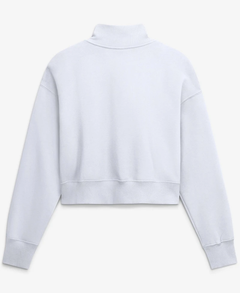 Nike Women's White Tampa Bay Buccaneers Oversized Phoenix Fleece Cropped Quarter-Zip Sweatshirt