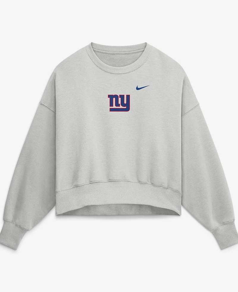 Nike Women's Gray New York Giants Oversized Primetime Phoenix Fleece Sweatshirt