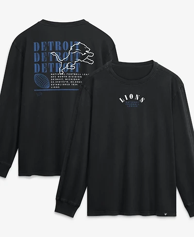 Fanatics Men's Black Detroit Lions Relaxed Fullback DriveLong sleeves Fashion Top