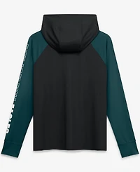 Fanatics Women's Black/Midnight Green Philadelphia Eagles Cornerback Blitz Raglan Full-Zip Hoodie