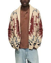 Lucky Brand Men's Southwestern Shawl Collar Cardigan Regular-Fit Sweater
