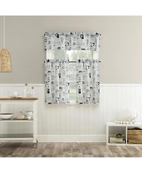 No. 918 Java Joy Cotton Blend Semi-Sheer Rod Pocket Kitchen Curtain Tier Pair