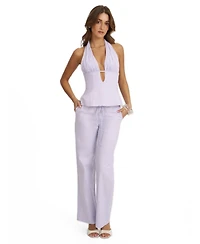 Miss Circle Women's Laureen Linen Straight Pants