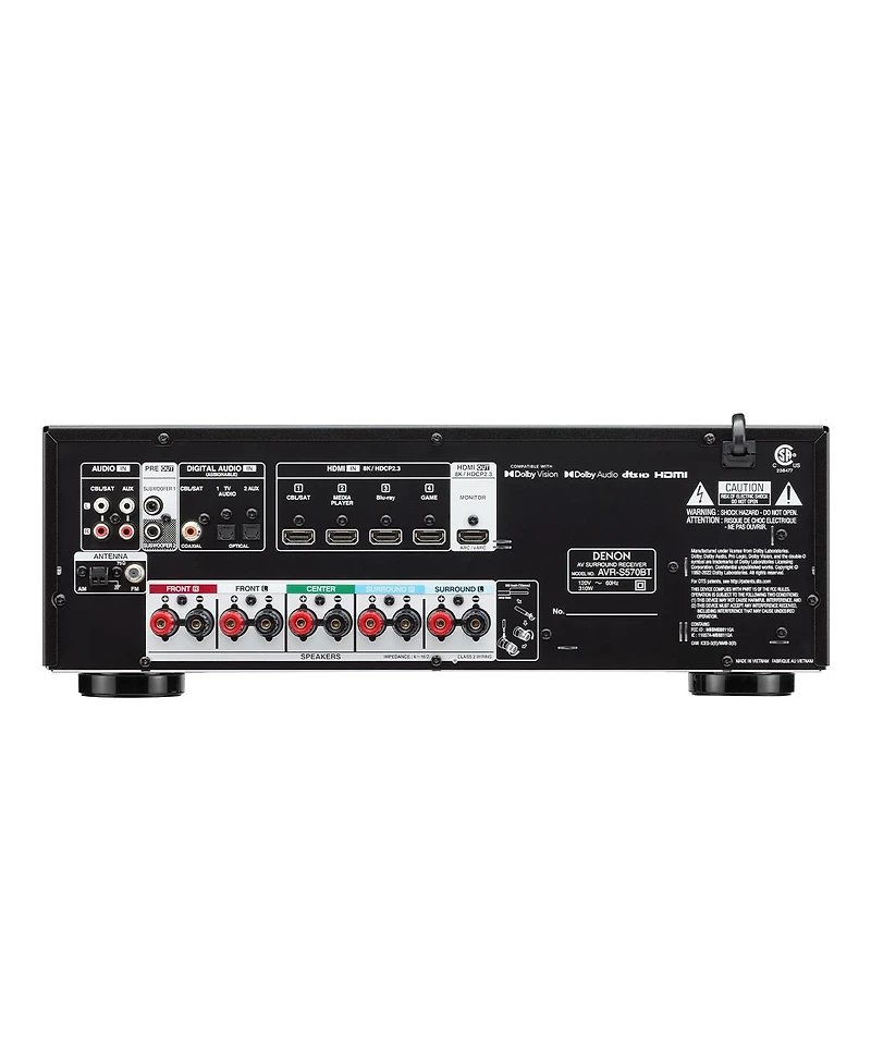 Denon Avr-S570BT 5.2 Ch 70W 8K Av Receiver with Bluetooth