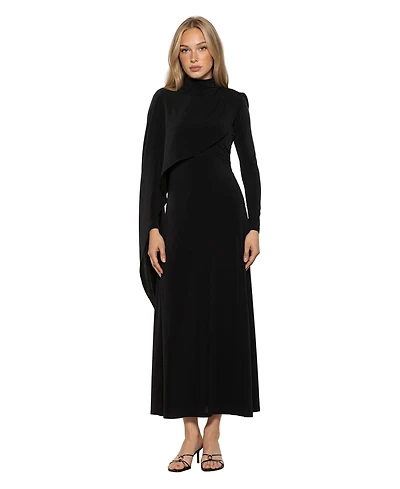 Alexia Admor Women's Aziel Mockneck Cape Maxi Dress