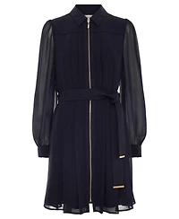 Phase Eight Women's Pleated Zip Shirt Mini Dress