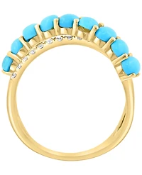 Effy Collection Turquoise & Diamond (1/4 ct. t.w.) Ring in 14k Yellow Gold
