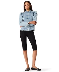 Steve Madden Women's Aberdeen Puff-Sleeve Denim Blouse