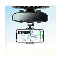 Gonez Universal 360 Rotatable Car Rear View Mirror Phone Holder, Adjustable Abs Gps Cell Phone Mount