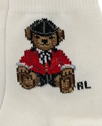 Polo Ralph Lauren Baby Girls' Equestrian Bear Cotton Crew Socks, 3-Pack