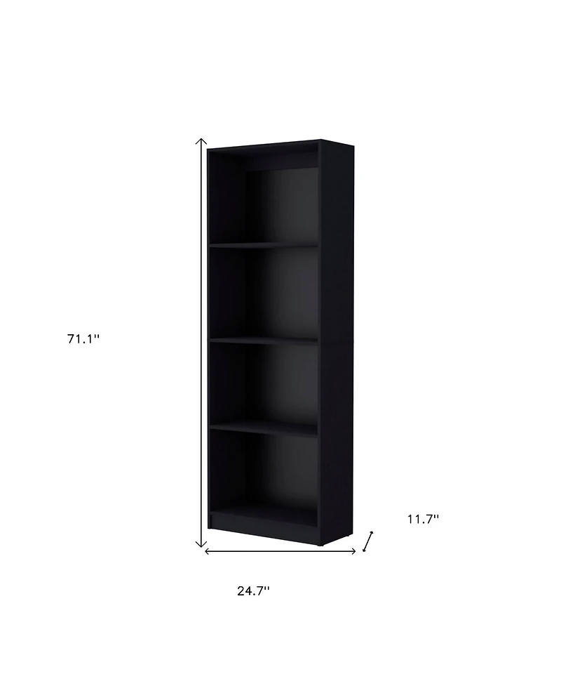HomeRoots 71" Wood Four Tier Bookcase