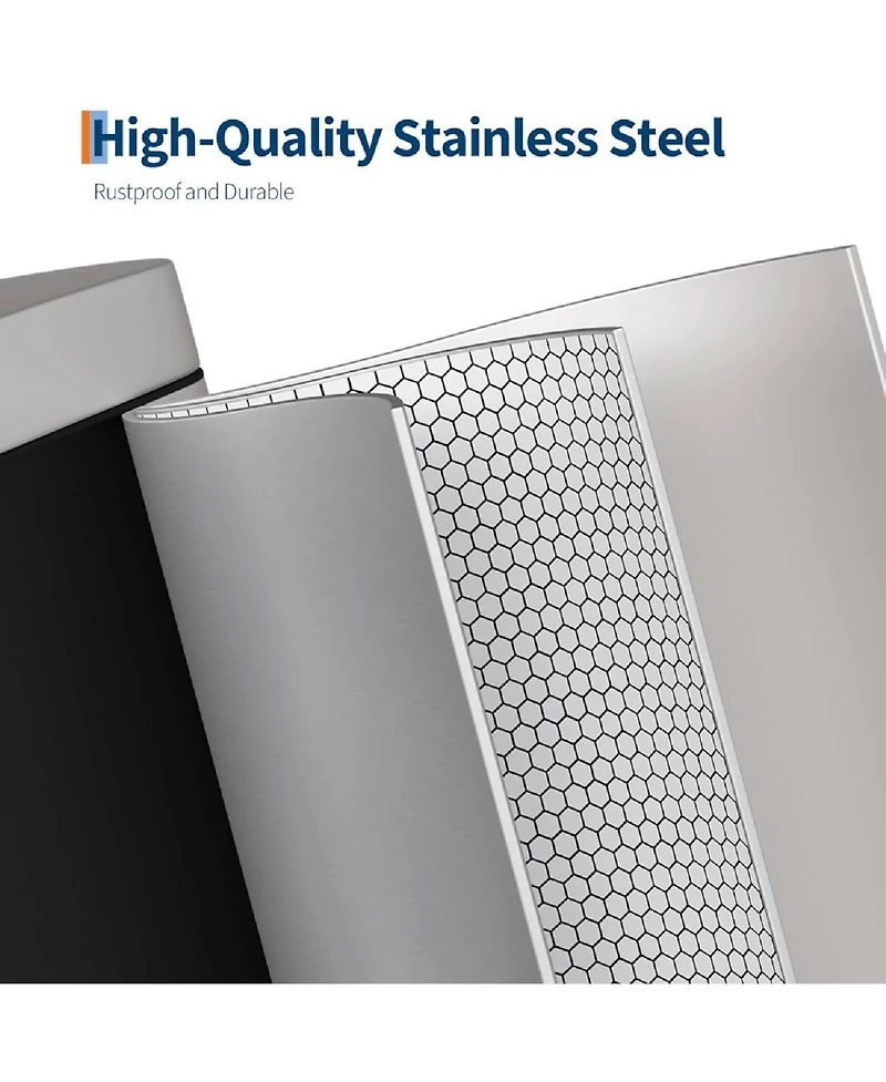 gaomon 13 Gal Slim Stainless Steel Step-On Kitchen Trash Can