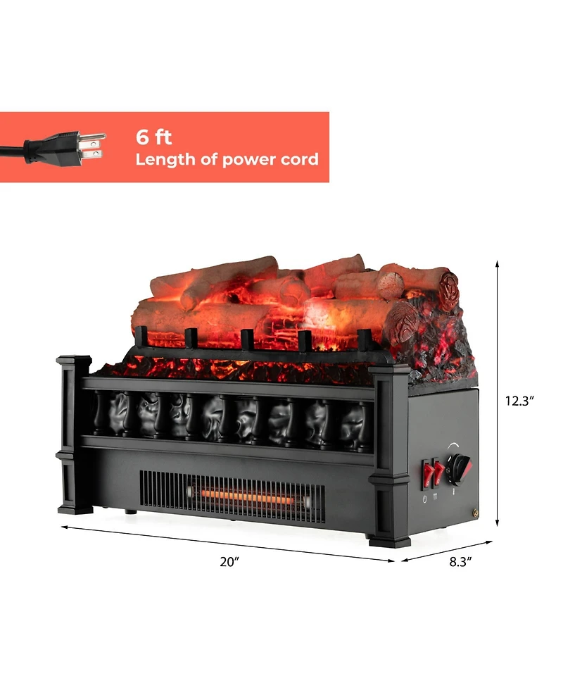 Ecooso Electric Fireplace Heater with Realistic Birchwood Ember Bed