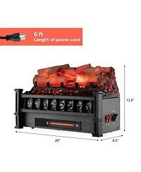 Ecooso Electric Fireplace Heater with Realistic Birchwood Ember Bed
