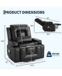 gaomon Heat and Massage Pu Leather Electric Lift Power Lift Recliner Sofa Chair for Seniors