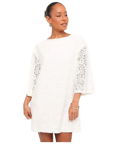 Petal and Pup Women's Lula Long-Sleeve Lace Back-Tie Mini Dress