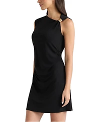 Ellen Tracy Women's Asymmetrical Neckline Knit Mini Dress
