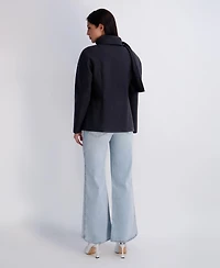 Kensie Women's Faux-Wool Funnel Neck Coat