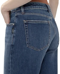 Silver Jeans Co. Women's Loose & Low Wide-Leg Low-Rise Ripped Knee