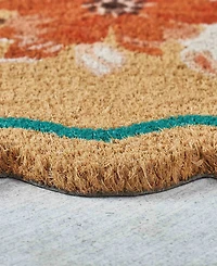 Vcny Home Flowers Shape Outdoor Coir Doormat, 18" x 30"