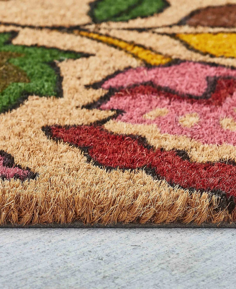 Vcny Home Spring Bliss Floral Outdoor Coir Doormat, 18" x 30"