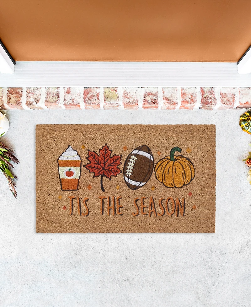 Vcny Home Tis the Season Outdoor Coir Doormat, 18" x 30"