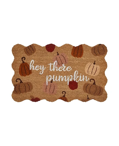 Vcny Home Hey There Pumpkin Outdoor Coir Doormat, 18" x 30"