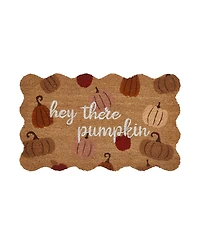 Vcny Home Hey There Pumpkin Outdoor Coir Doormat, 18" x 30"