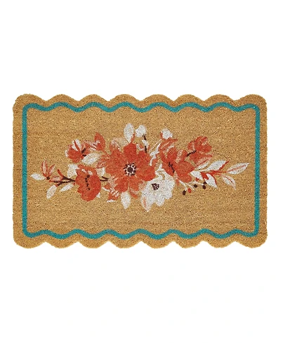 Vcny Home Flowers Shape Outdoor Coir Doormat, 18" x 30"