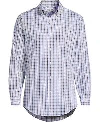 Lands' End Men's Traditional Fit Solid No Iron Supima Pinpoint Buttondown Collar Dress Shirt