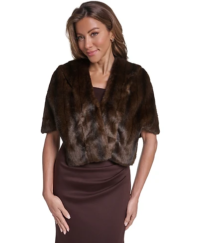 Eliza J Faux-Fur Shrug
