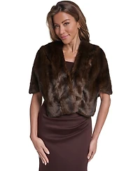 Eliza J Faux-Fur Shrug